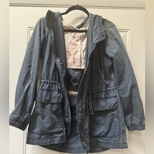 aerie navy distressed barn jacket
